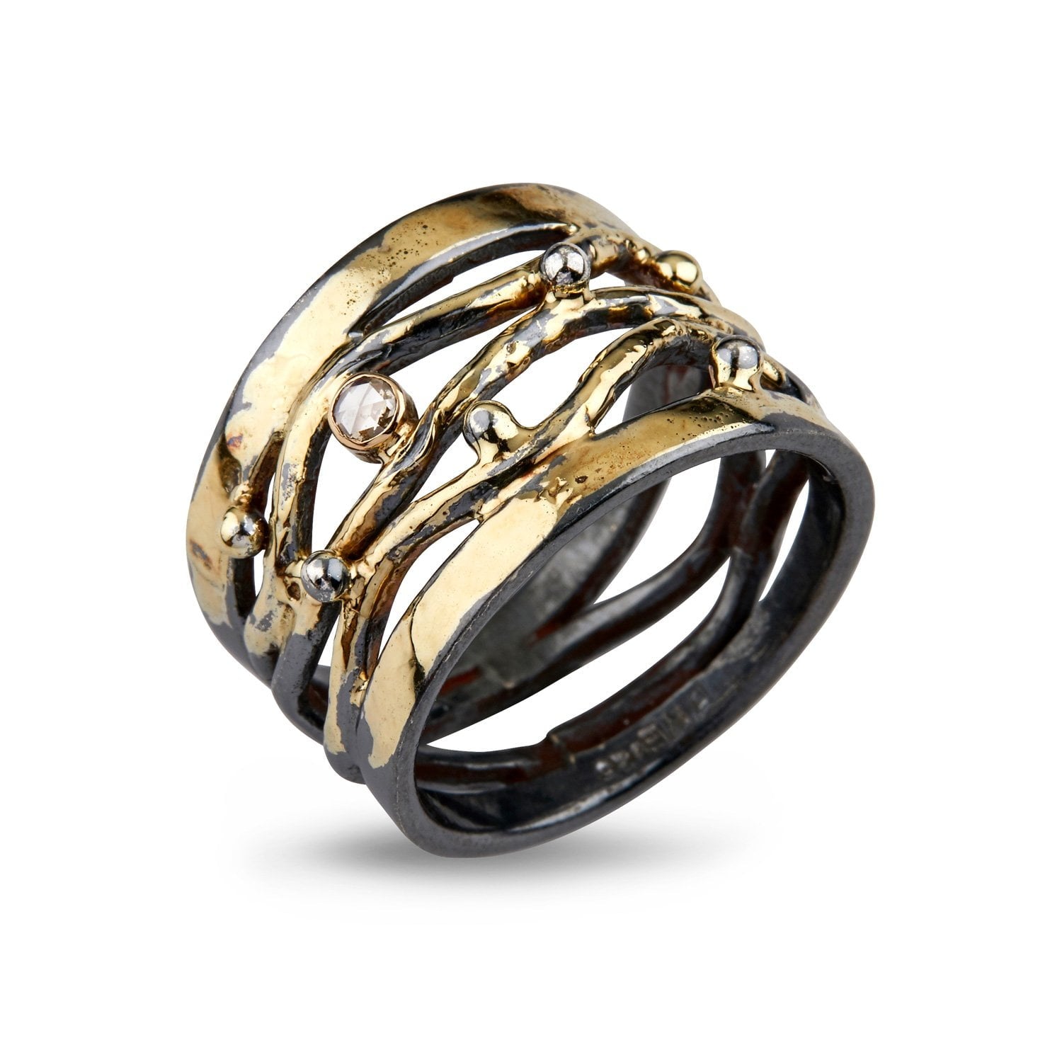 Bybirdie Ring Benedict Golden Ring Med Diamant 50110270 - Bybirdie Fingerringe  - 1233690148755