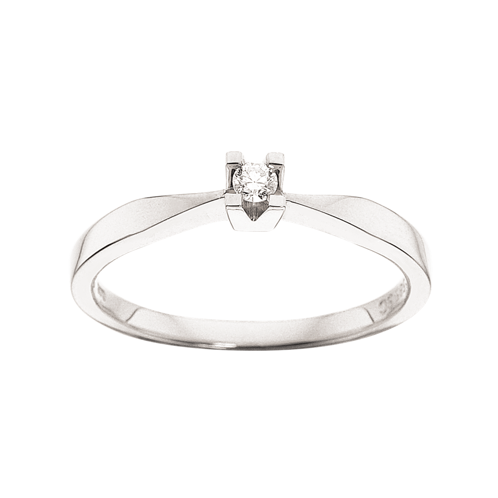 Hvid Scrouples Ring Kleopatra Karat Gulds Ring Med 05ct Diamant 7136 - Scrouples Fingerringe