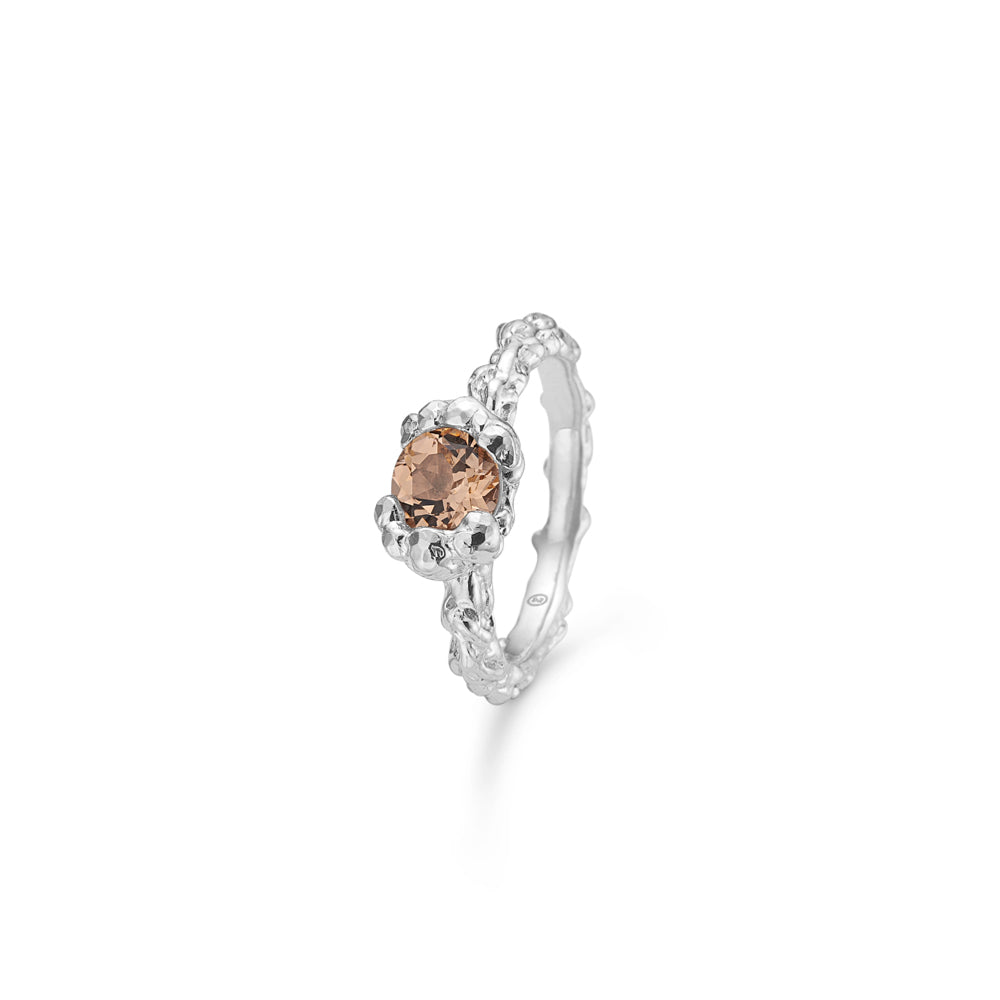 Studio Citrine Relieve Sølv Ring Med Orange Zirkonia 8147817 - Studio Z Fingerringe  - 1233690198781