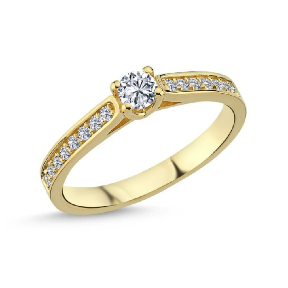 Nuran Bella Ring Karat Guld Med Diamanter L1965015rg - Nuran Fingerringe