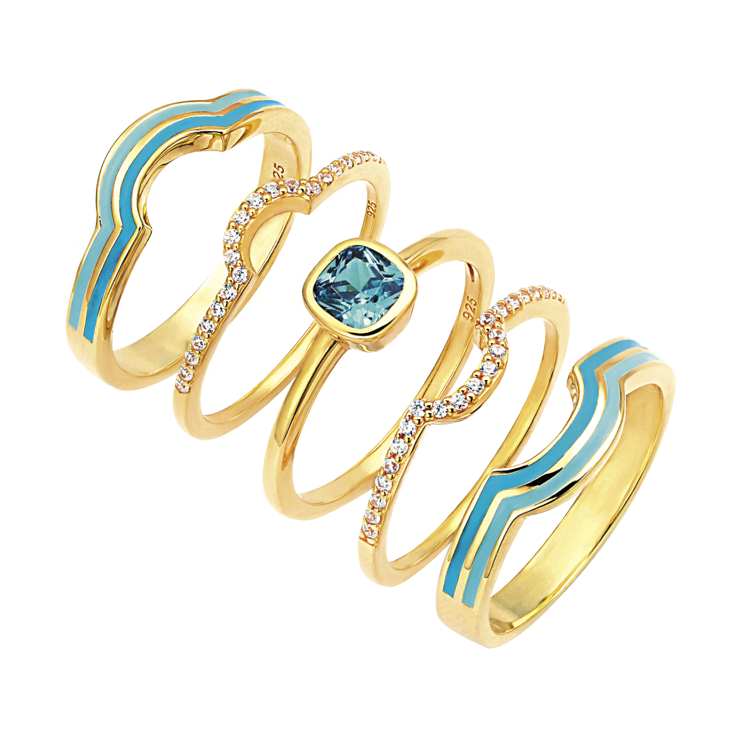 Forgyldt Sølv Ring - Fingerringe  - 5707968464862