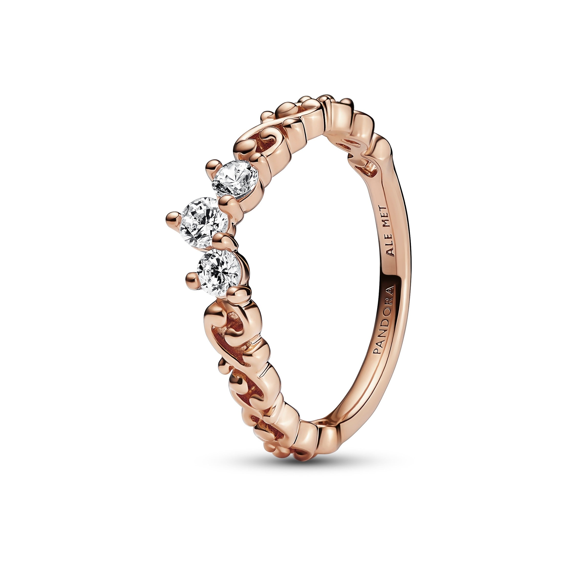 Rosa Pandora Royal Hvirvel Tiara Ring Forgyldt 182232c01 - Pandora Fingerringe  - 1233690168159