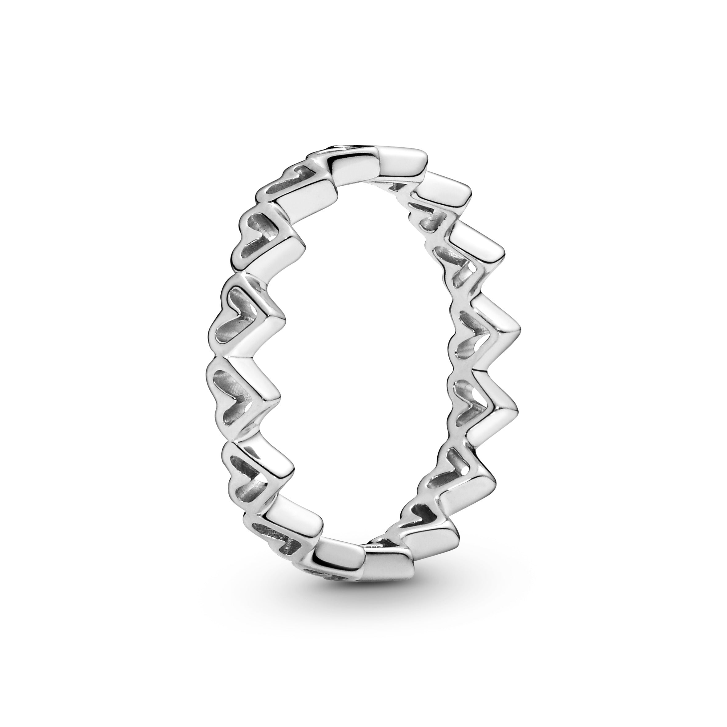 198696 Pandora Ring Sølv Med Hjerter - Pandora Fingerringe  - 1233690097237