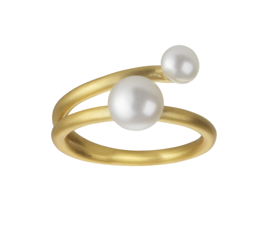 Bybiehl Coco Ring Forgyldt Sølv Med Perle 3301wp - Bybiehl Fingerringe  - 1233690090153