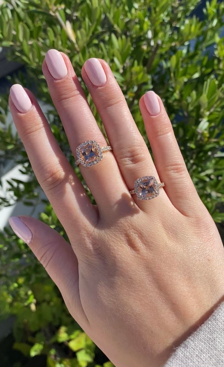Karat Guld Ring Fra Smykkekæden Med Morganit Diamanter Carat - Smykkekæden Fingerringe