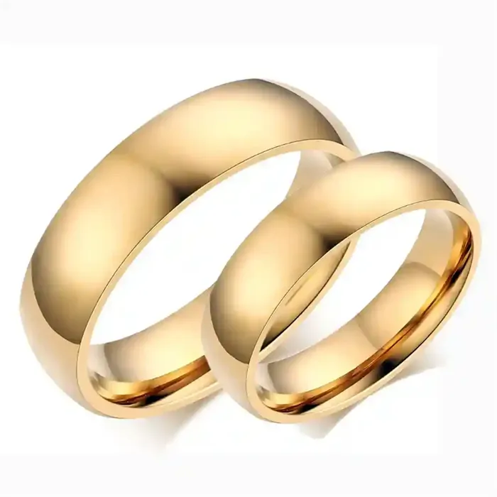 Glossy Forgyldt Ring ædelstål - Vielsesringe
