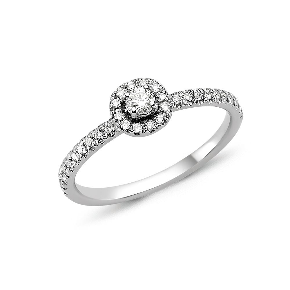 Hvid Nuran Sofia Ring 14kt Guld Med Diamant L1812hg - Nuran Fingerringe  - 1233690207681