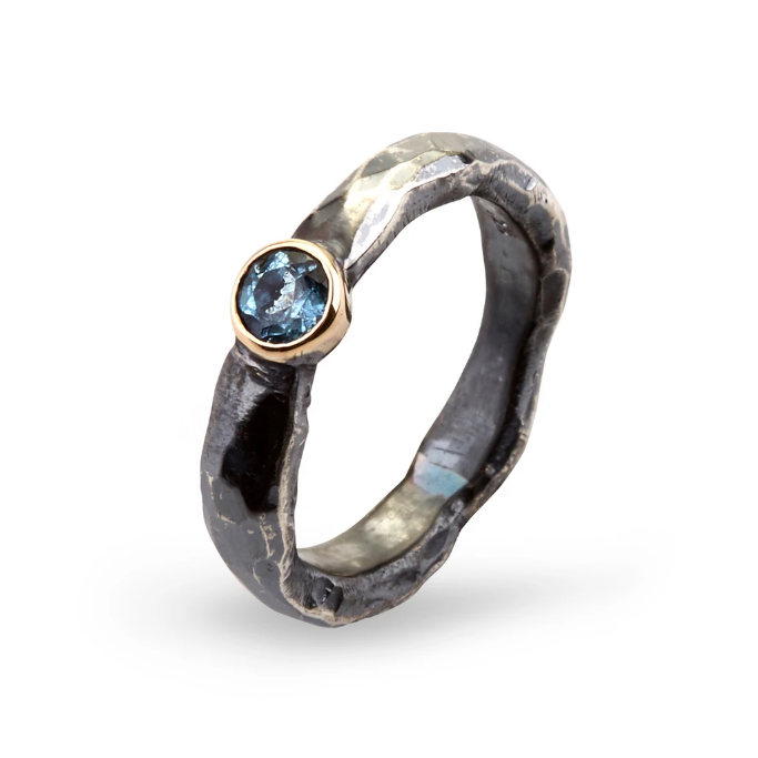 Bybirdie Ring Heritage Stone Ring Med Akvamarin 50110171a - Bybirdie Fingerringe  - 1233690117416