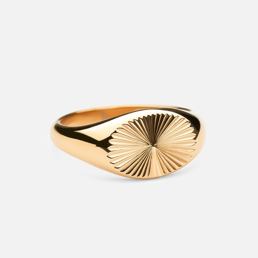 Sun Signet Wide Ring 18k Guldbelagt - Josephine Nord Fingerringe