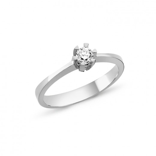 Hvid Nuran Star Ring Karat Guld Med Diamant Carat - Nuran Fingerringe