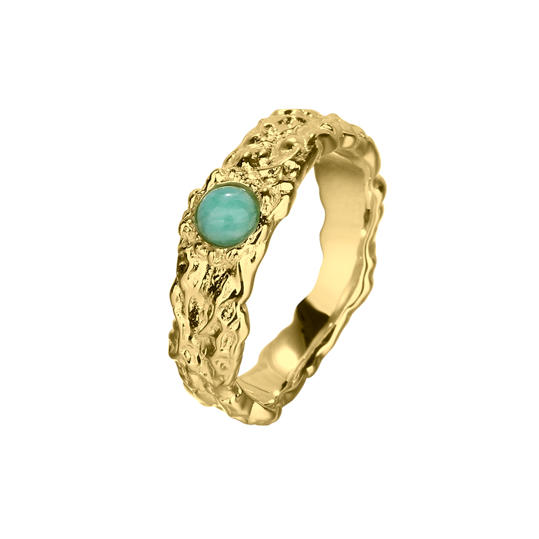 Ring Amazonit Mila Ring Gold Str - Aqua Dulce Fingerringe  - 5715446486350