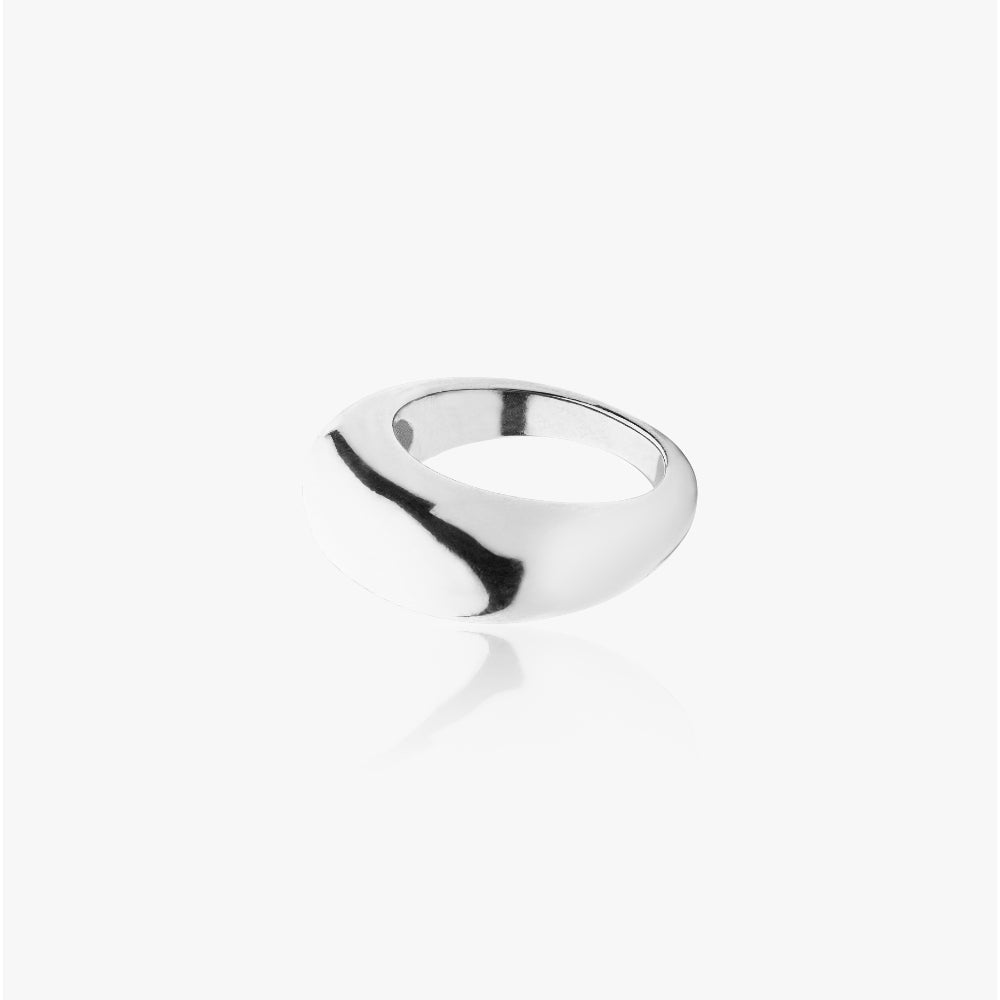 Enkle Chunky Bue Ring Sølvbelagt - Fingerringe
