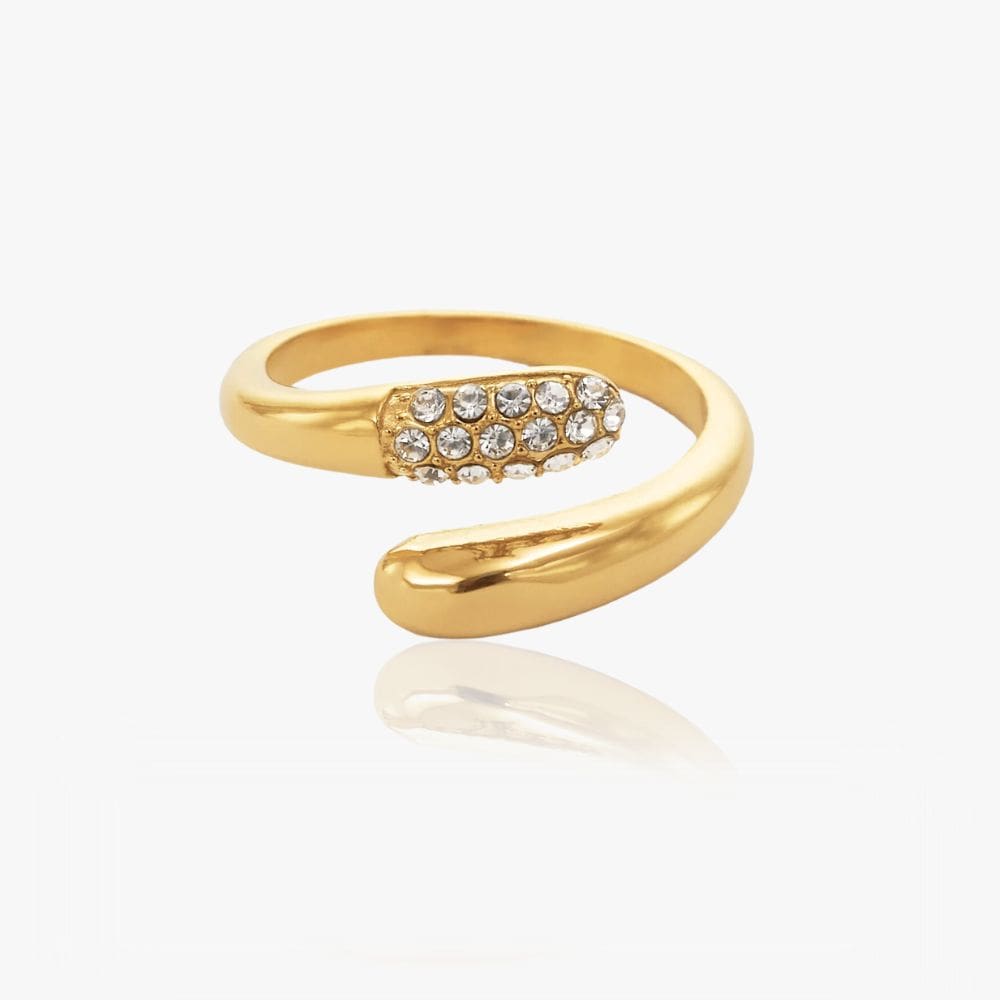 Krystal Dråbe Ring 18k Guldbelagt 18k Guldbelagt Justerbar - Fingerringe