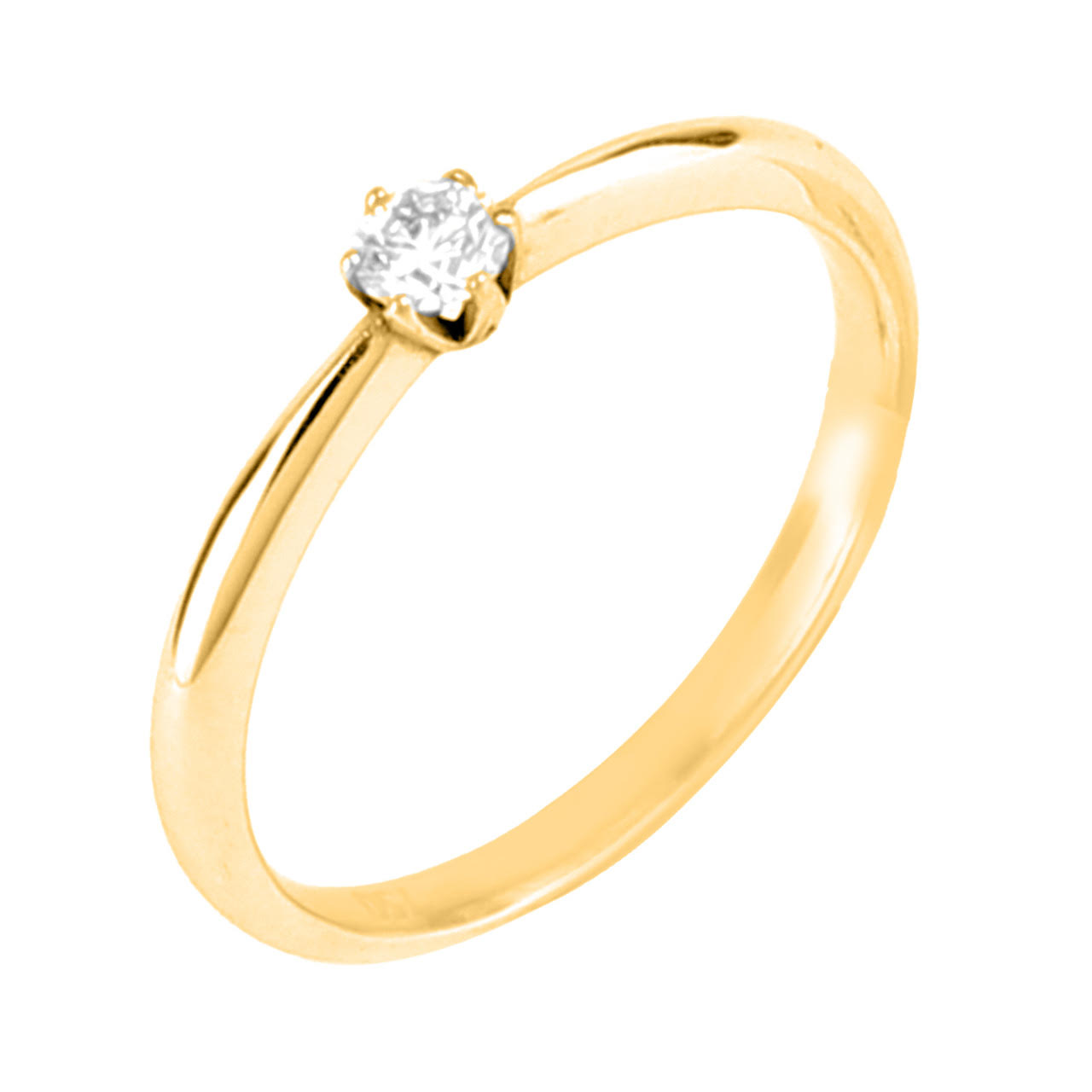 Hvid Grace Solitaire Ring Guld Eller Guld Diamanter - Byfrisenholm Fingerringe