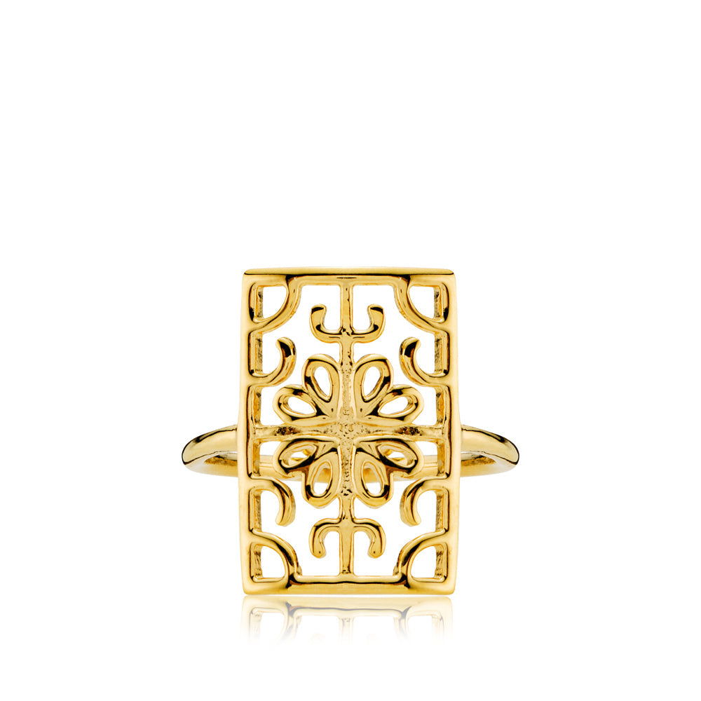 Balance Ring Shiny Gold Recycled Silver Onesize - Sistie Fingerringe  - 5710143072691