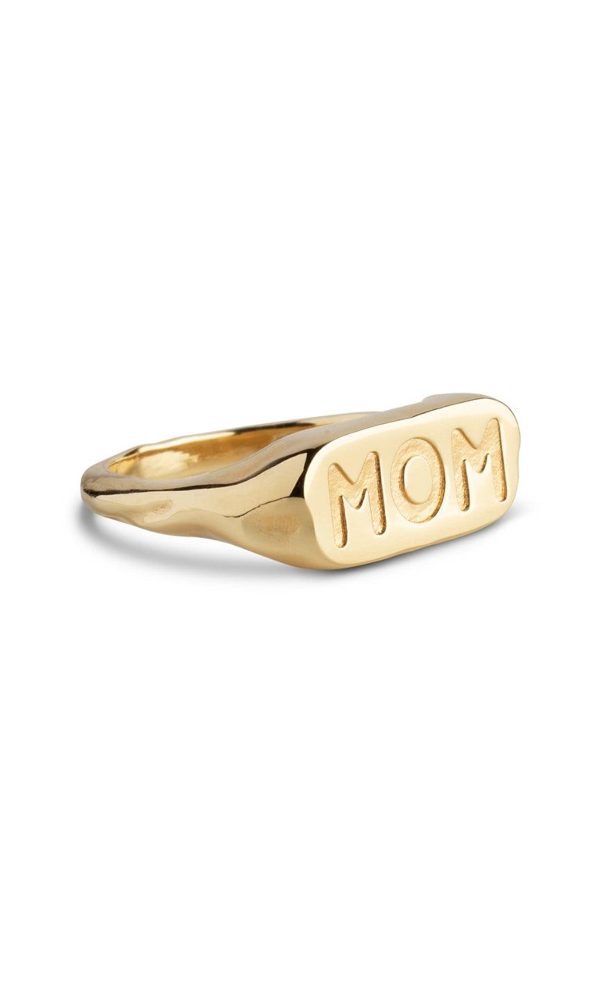 Gold Enamel Copenhagen Ring Mom Statement Colour - Fingerringe  - 5714274031947