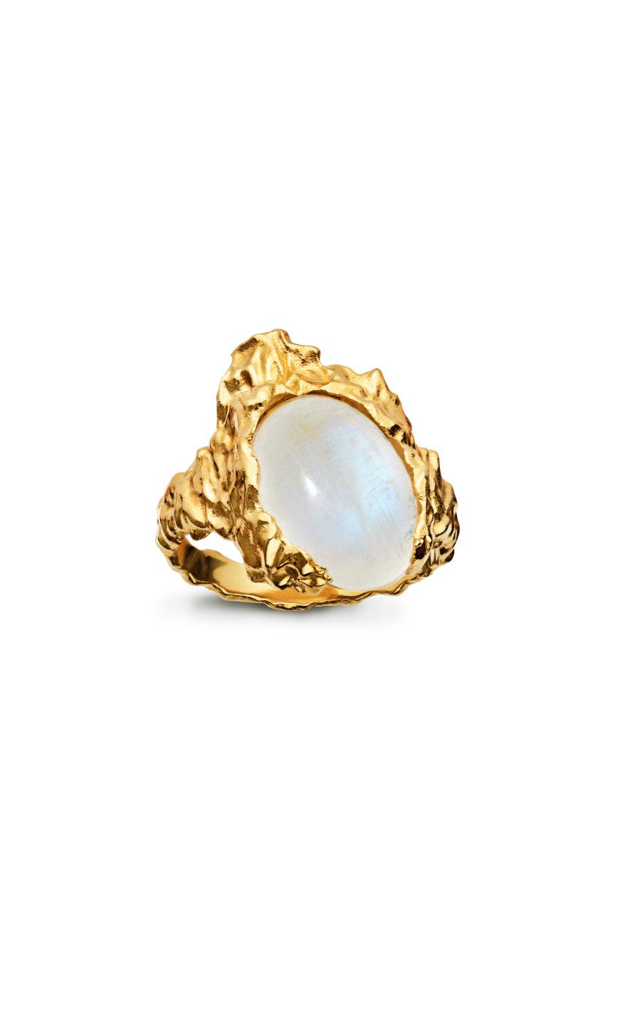 Gold Maanesten Ring Gudinde Colour - Maanesten Fingerringe  - 5715336016094