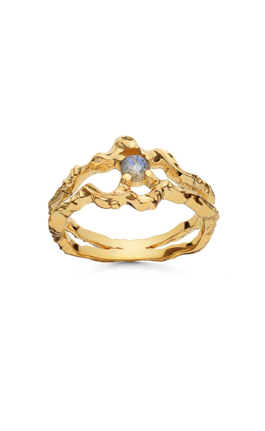 Gold Maanesten Ring Shelly Colour - Maanesten Fingerringe  - 5715336043458
