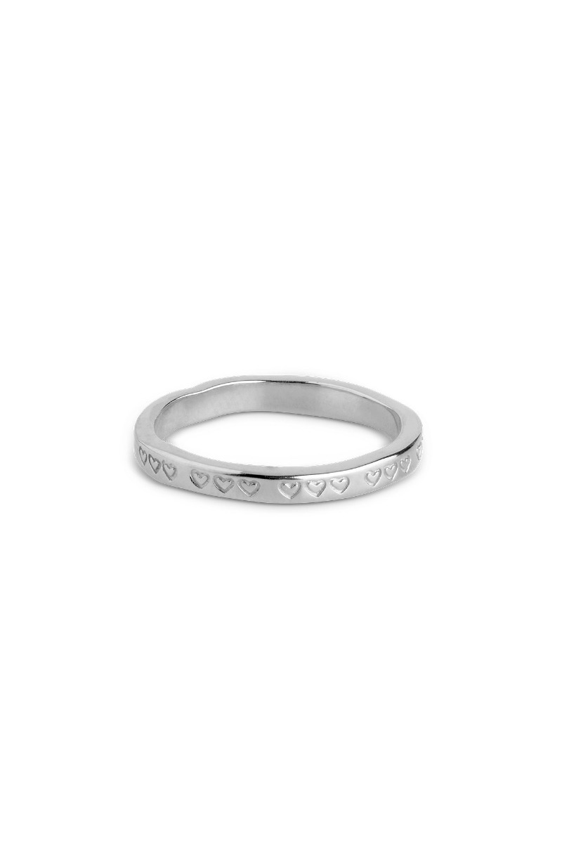 Sølv Enamel Ring Heart Silver - Enamel Fingerringe  - 5714274034634