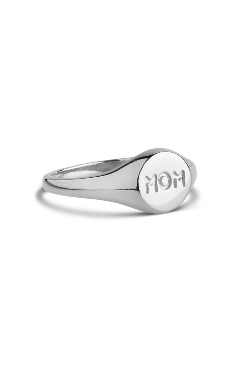 Sølv Enamel Ring Mom Signet Ring Silver - Enamel Fingerringe  - 5714274032081