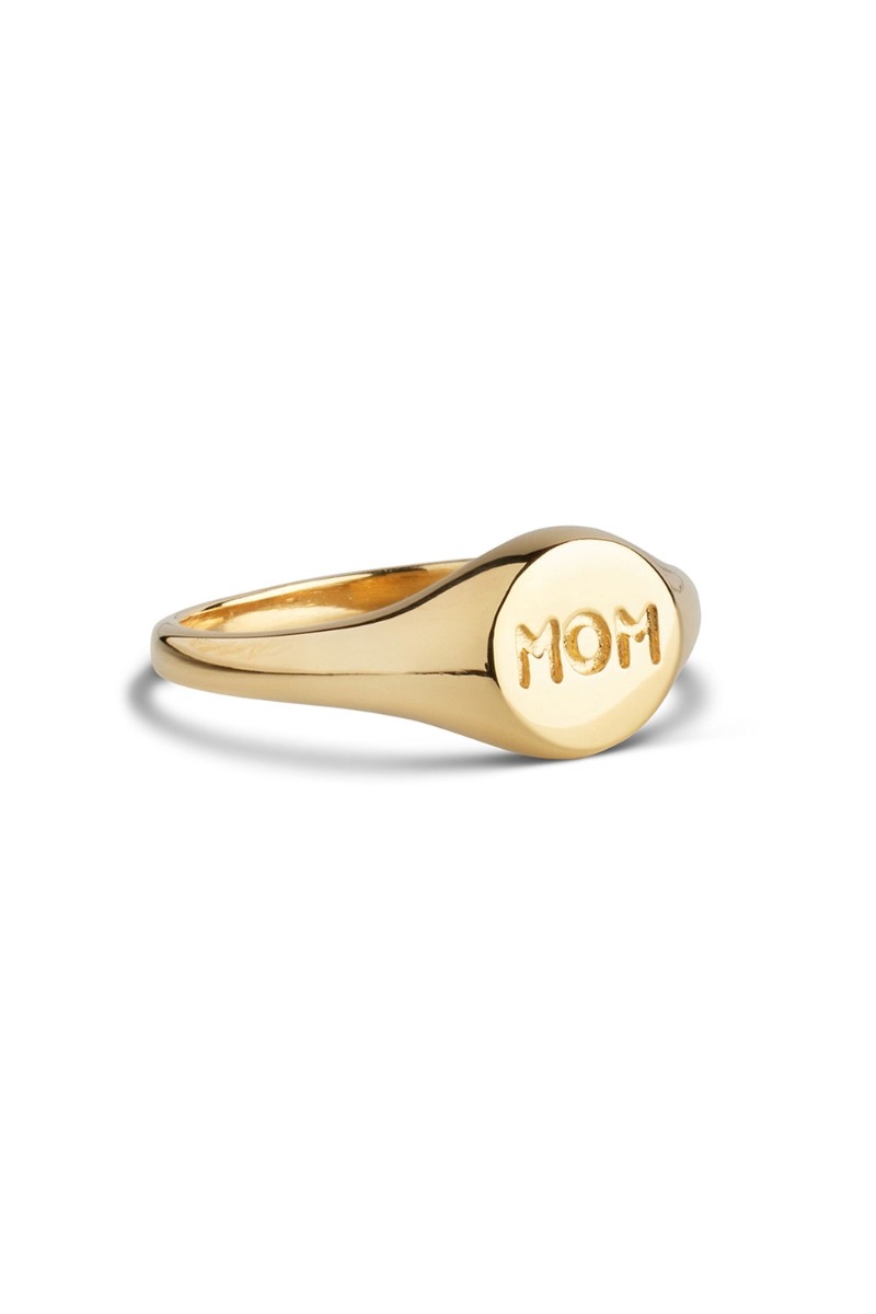 Guld Enamel Ring Mom Signet Ring Gold - Enamel Fingerringe  - 5714274032005