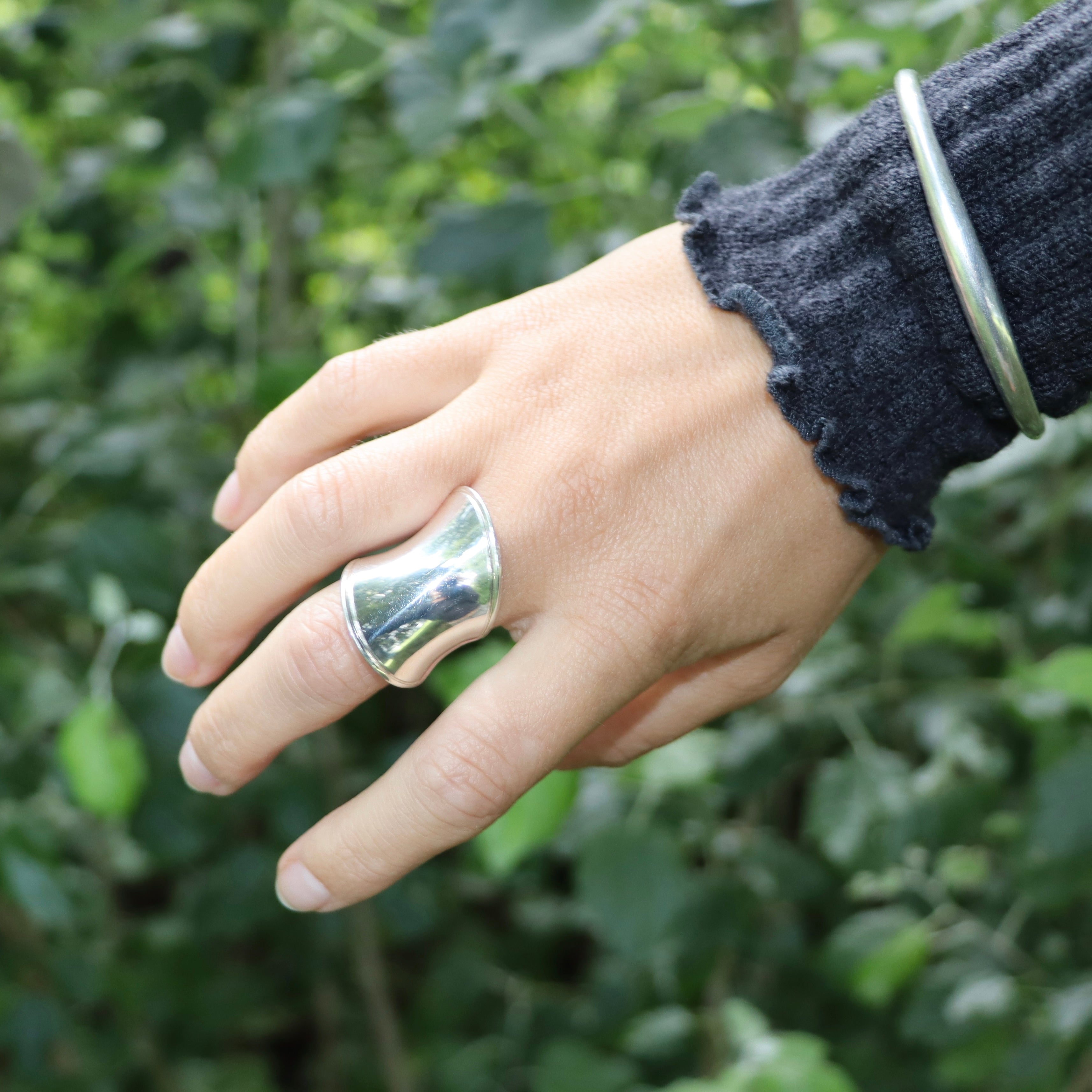 Guld Fingerring Curved Ring Sterlingsølv Forgyldt Sterlingsølv Str - Italy Fingerringe  - 05740034099728