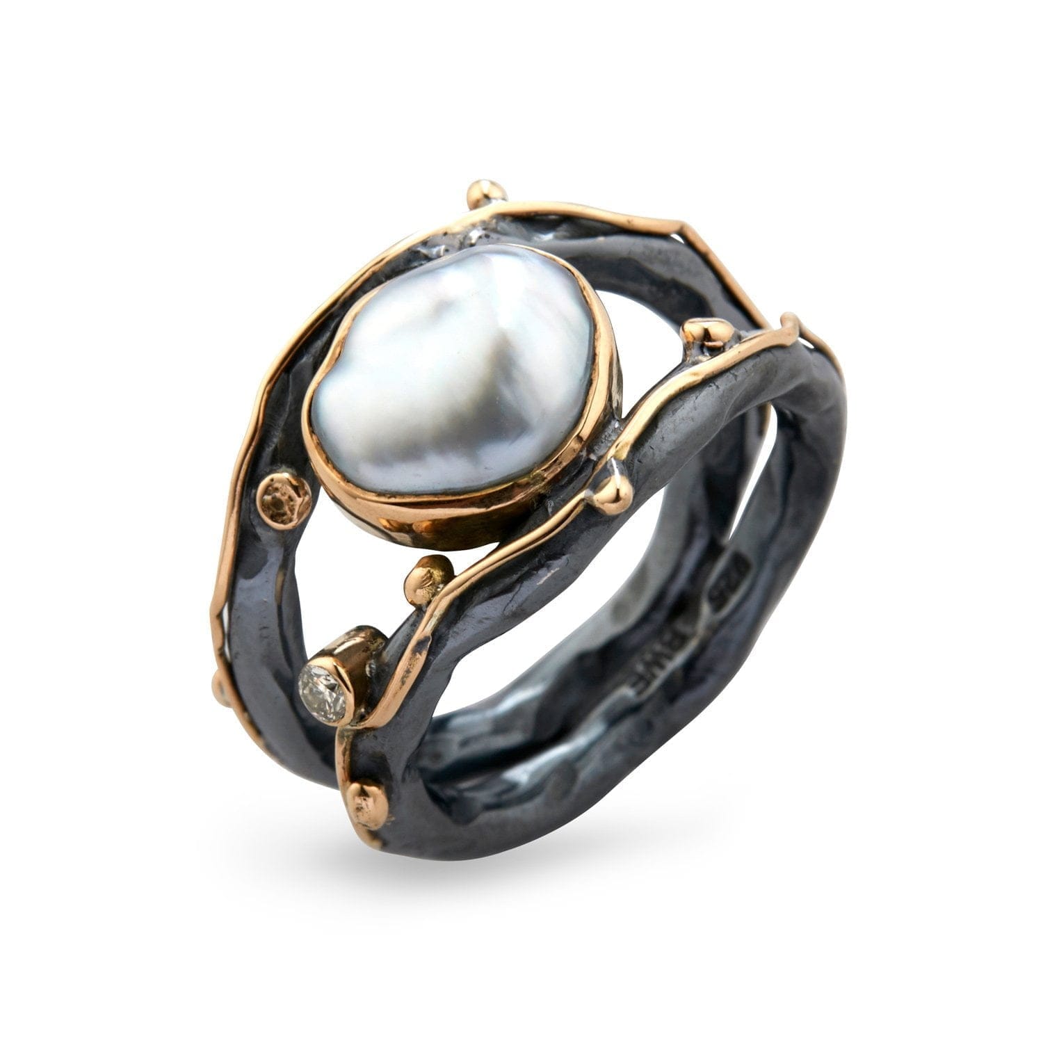 Grå|Lilla Zeus Dubeca Keshi Perle Ring - Bybirdie.dk Fingerringe