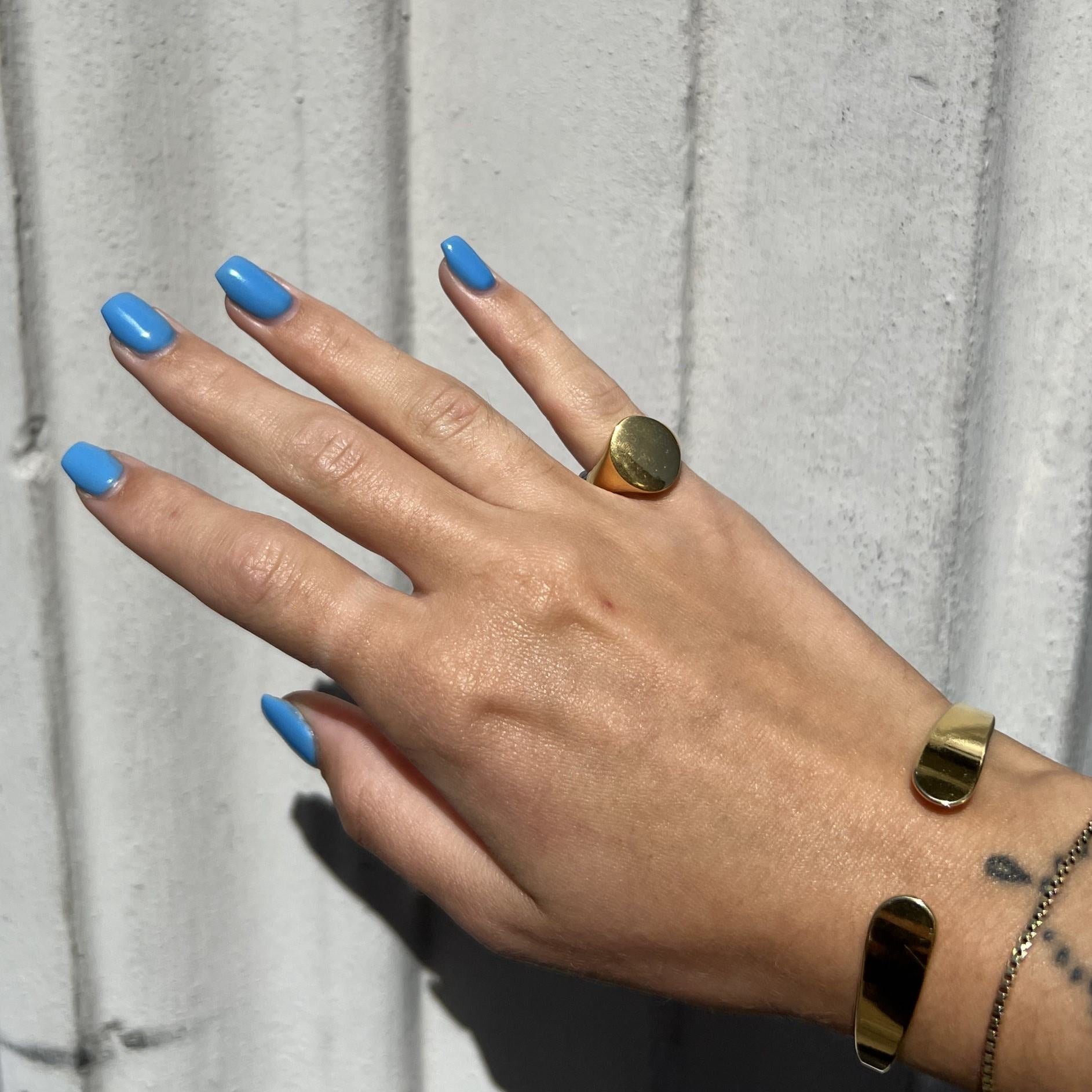 Guld Fingerring Spids Oval Signet Ring Forgyldt Sterlingsølv Str - Italy Fingerringe  - 05740034099612