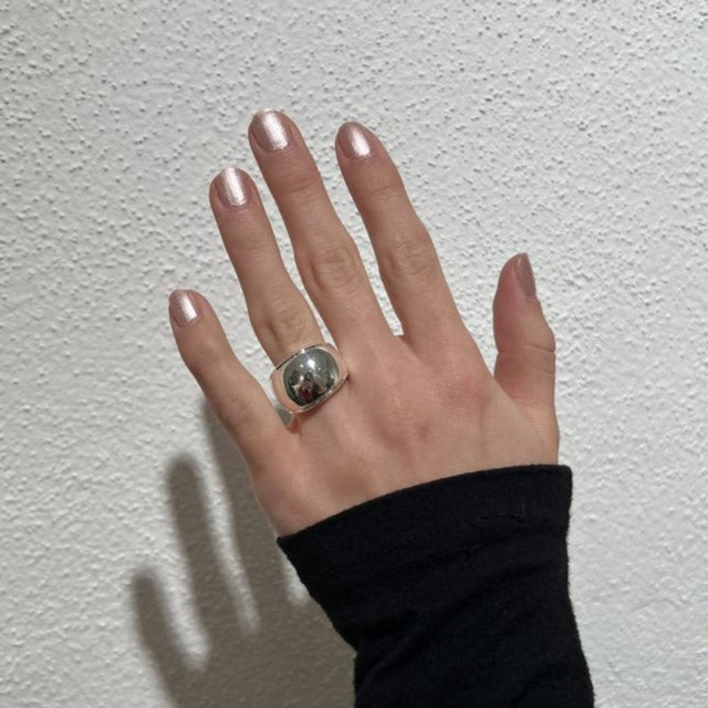 Guld Fingerring Chunky Ring Sterlingsølv Forgyldt Sterlingsølv Str - Italy Fingerringe  - 05740034099926