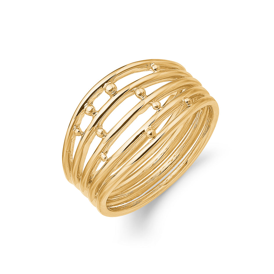 Aagaard Guld Ring Med Kugle Detaljer 08612529 - Aagaard Fingerringe  - 1233690155067