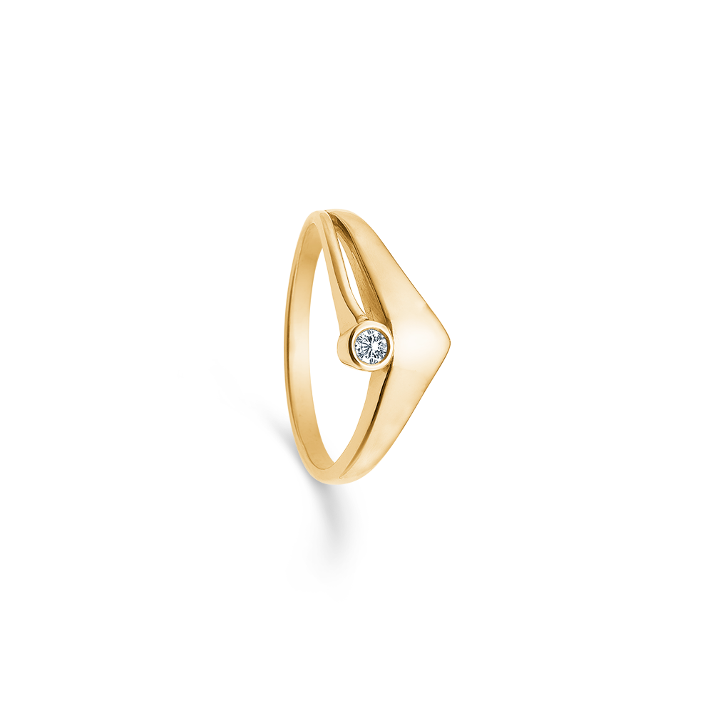 Randers Sølv Ring Karat Guld Ring Med Karat Brilliant 138638fb - Randers Sølv Fingerringe  - 1233690118383