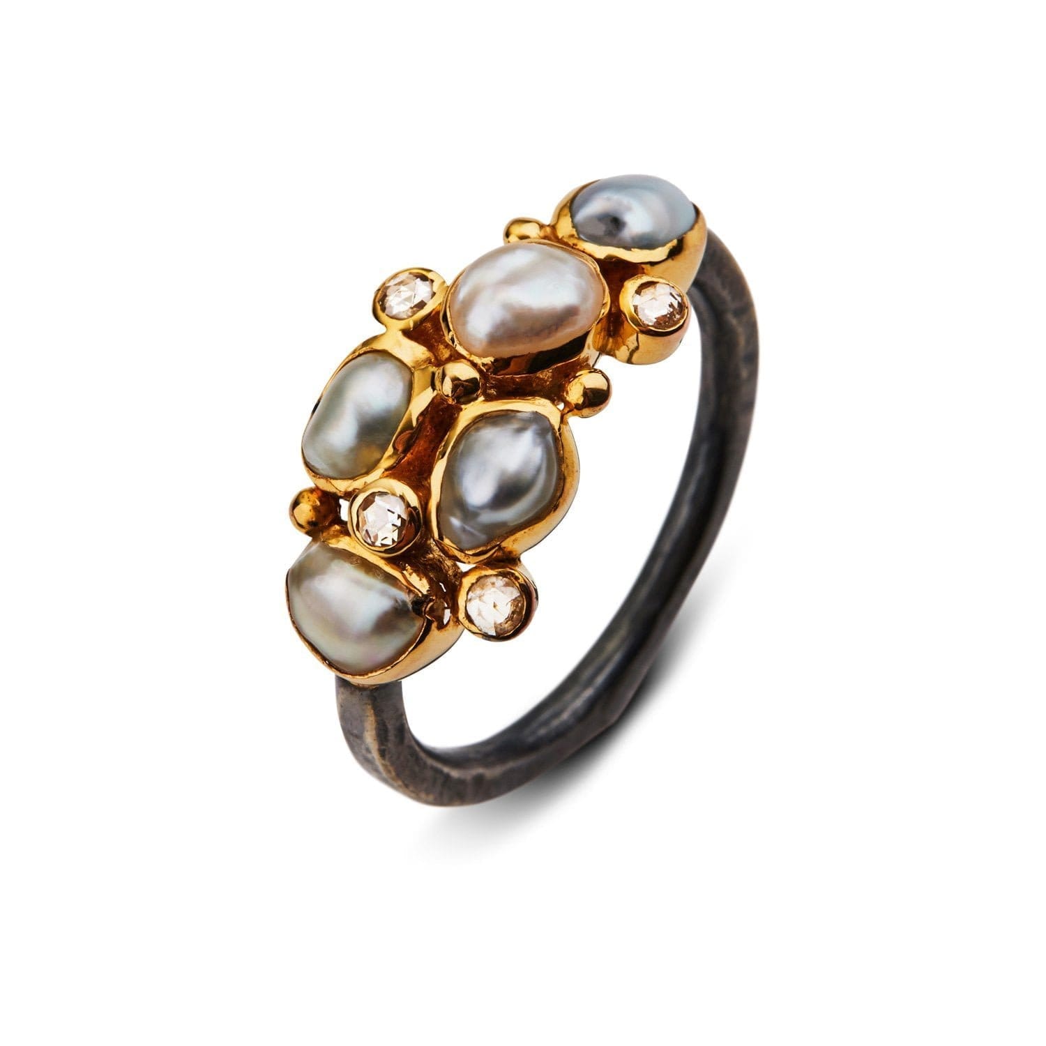 Grå Elisabeth Keshi Perle Ring - Bybirdie.dk Fingerringe