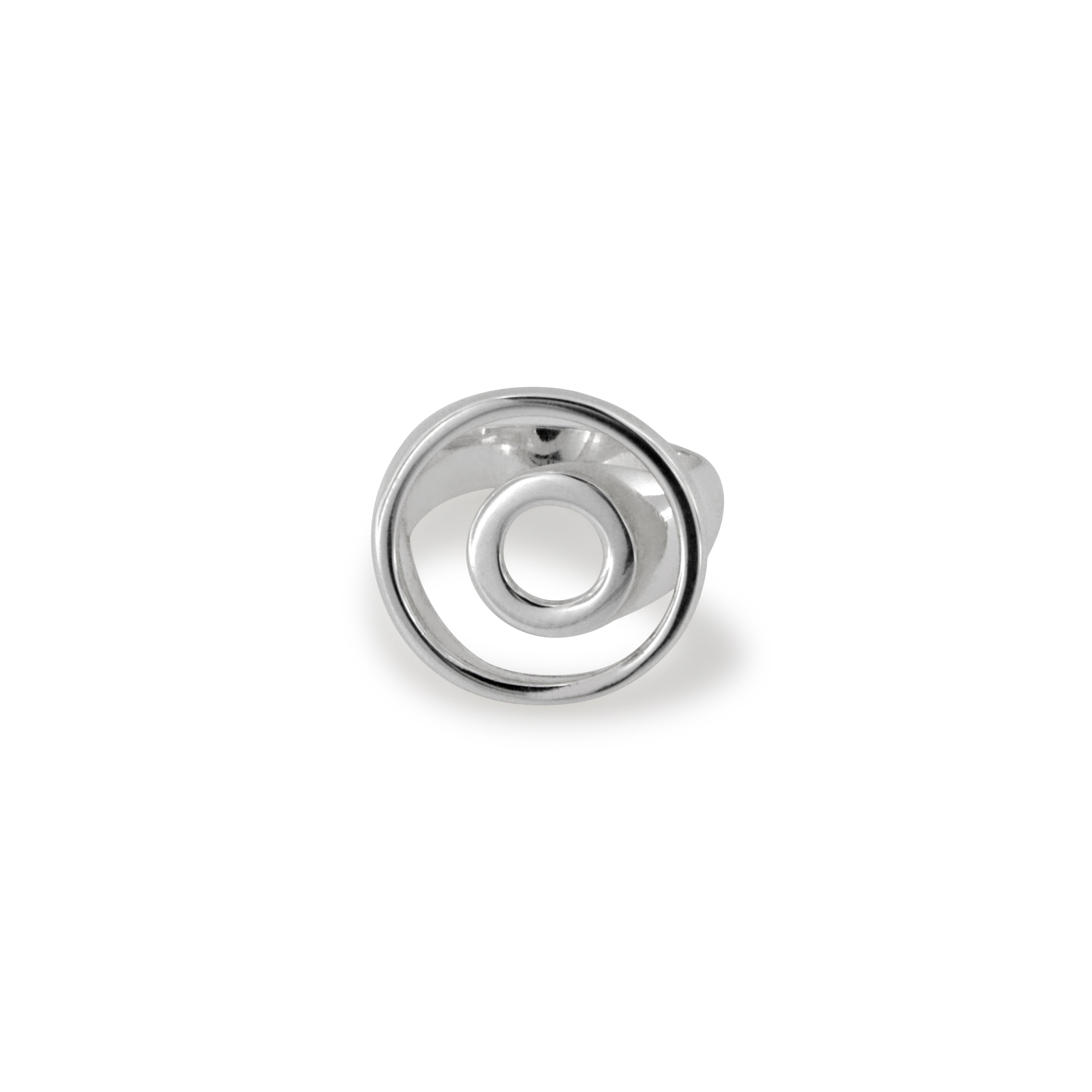 Guld Fingerring Double Circle Sterlingsølv Forgyldt Sterlingsølv Str - Ok Silver Fingerringe  - 05740034026397