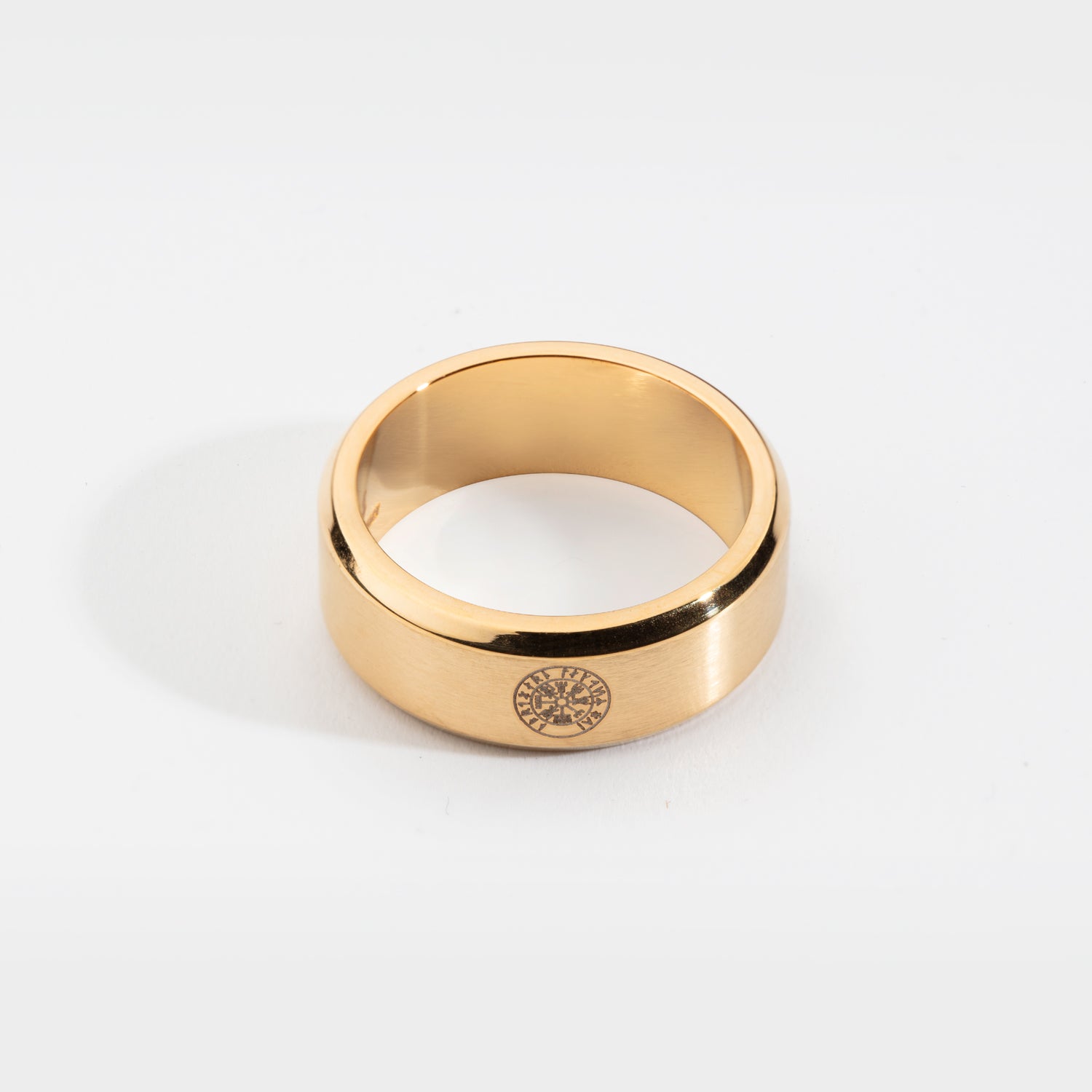 Guldtonet Siempre Vegvisir Band Ring Str Herre Northern Legacy - Northernlegacy Fingerringe  - 5740028206163