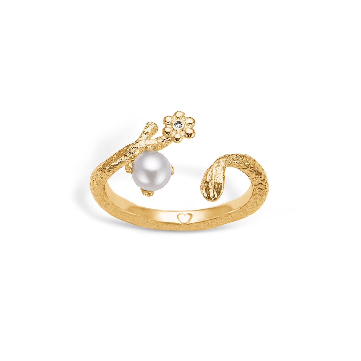 23632092 Blossom Forgyldt Ring Med Perle - Blossom Fingerringe  - 1233690015040