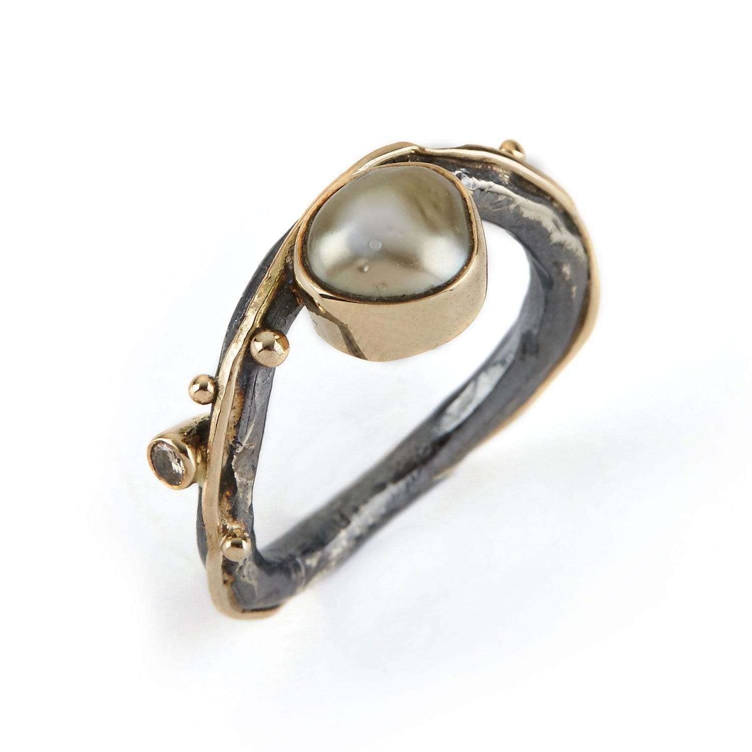 Grå Zeus Supreme Keshi Perle Ring - Bybirdie.dk Fingerringe