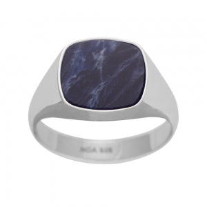 Nordahl Sølv Herrering Med Sten Sodalite 106700209 - Nordahl Fingerringe  - 1233690159126