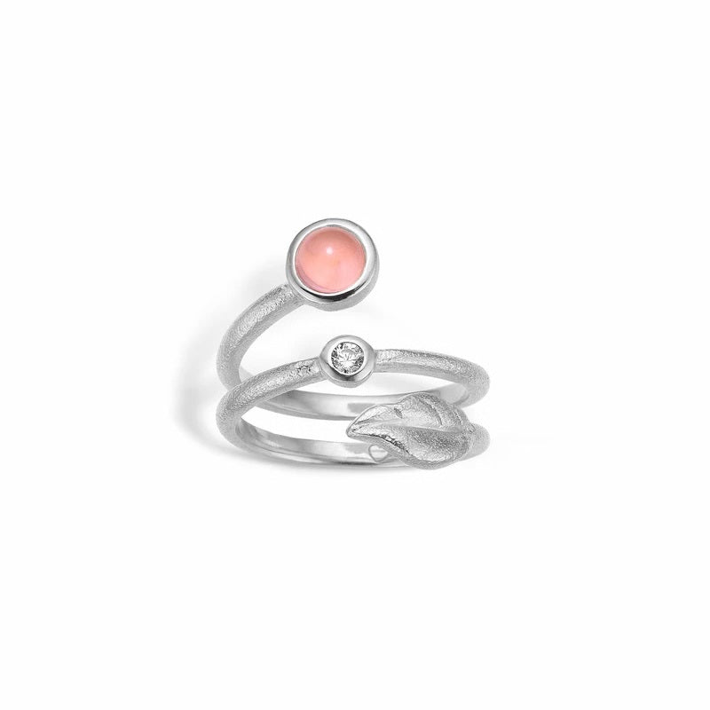 Rosa Sølv Ring Med Kvarts Fra Blossom 21631523 - Blossom Fingerringe  - 1233690150536