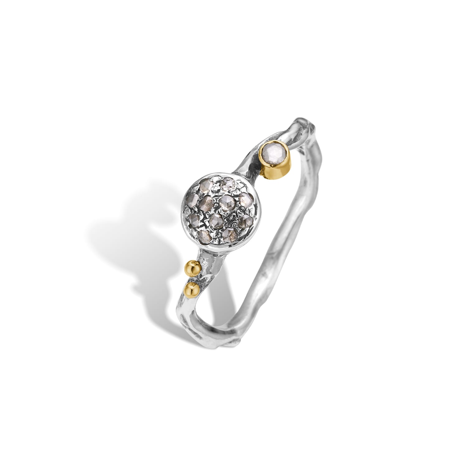 Bybirdie Ring Birdie Grace Sølv Ring Med Diamanter Pav 50110383 - Bybirdie Fingerringe
