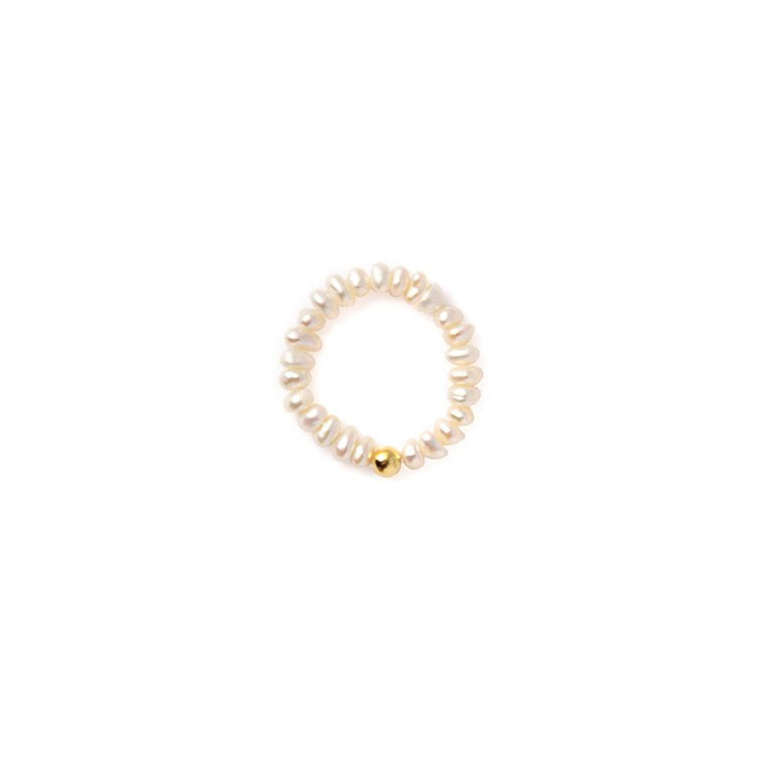 Perle Fingerring Pearlstring Onesize Regulerbar Størrelse Tilbage Lager - Szhirley Fingerringe