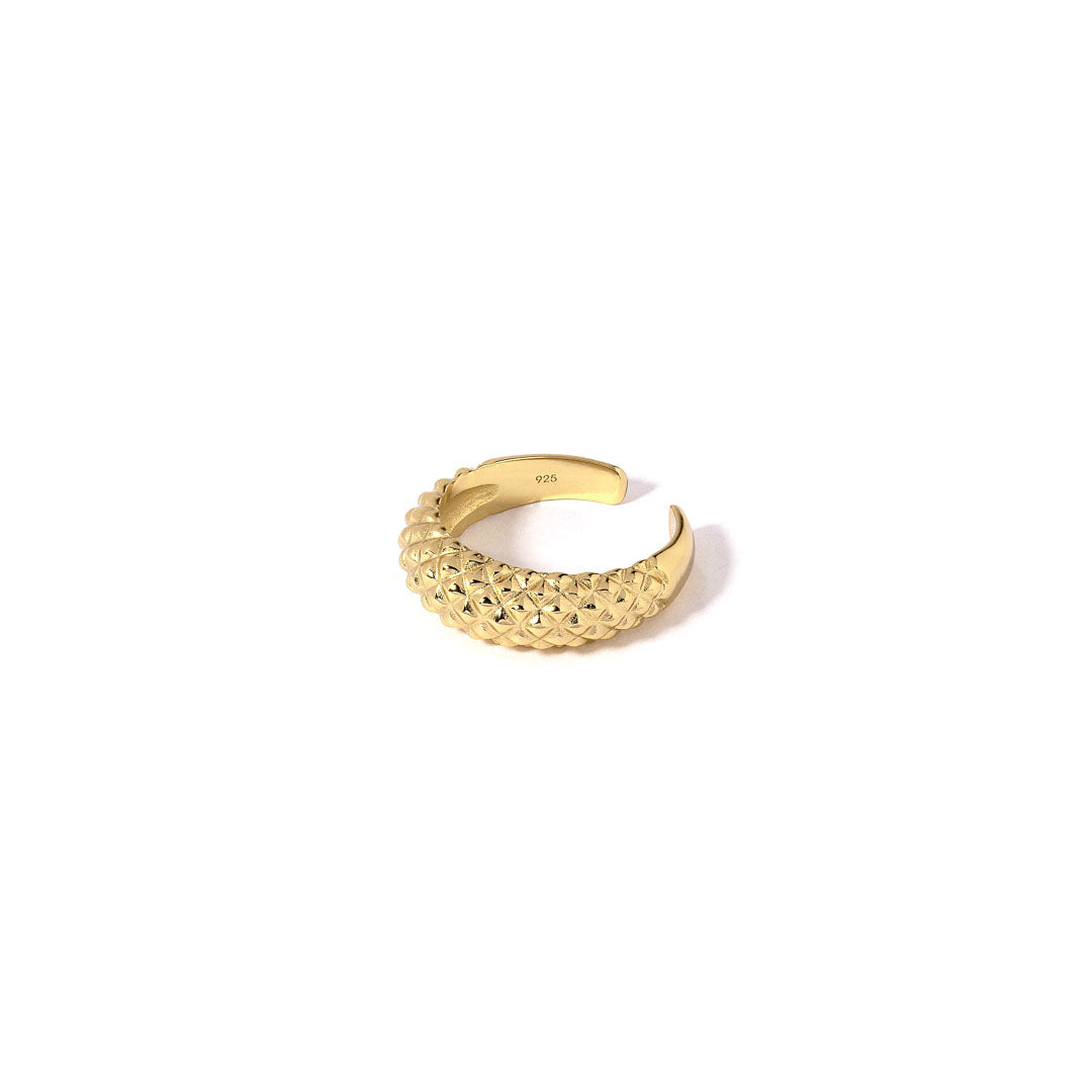 Fingerring Cuff Weaved Onesize Regulerbar Størrelse Karat Forgyldt Sterling Sølv - Szhirley Fingerringe