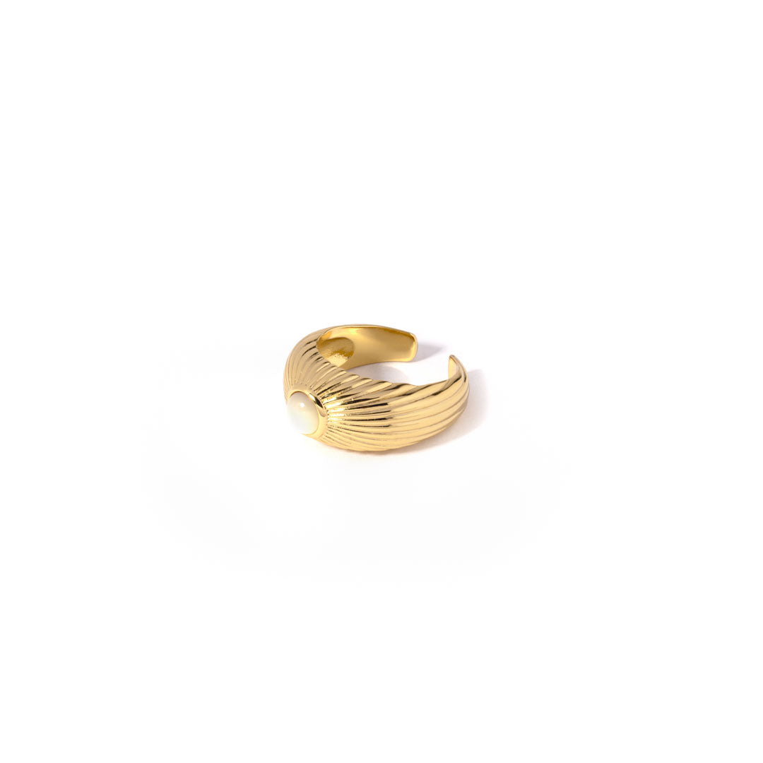 Fingerring Cuff Rayray Onesize Regulerbar Størrelse Karat Forgyldt Sterling Sølv - Szhirley Fingerringe