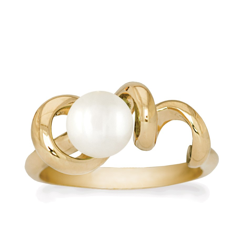 Hvid Rabinovich Ring Med Perle Forgyldt Soft Line Størrelse - Rabinovich Fingerringe