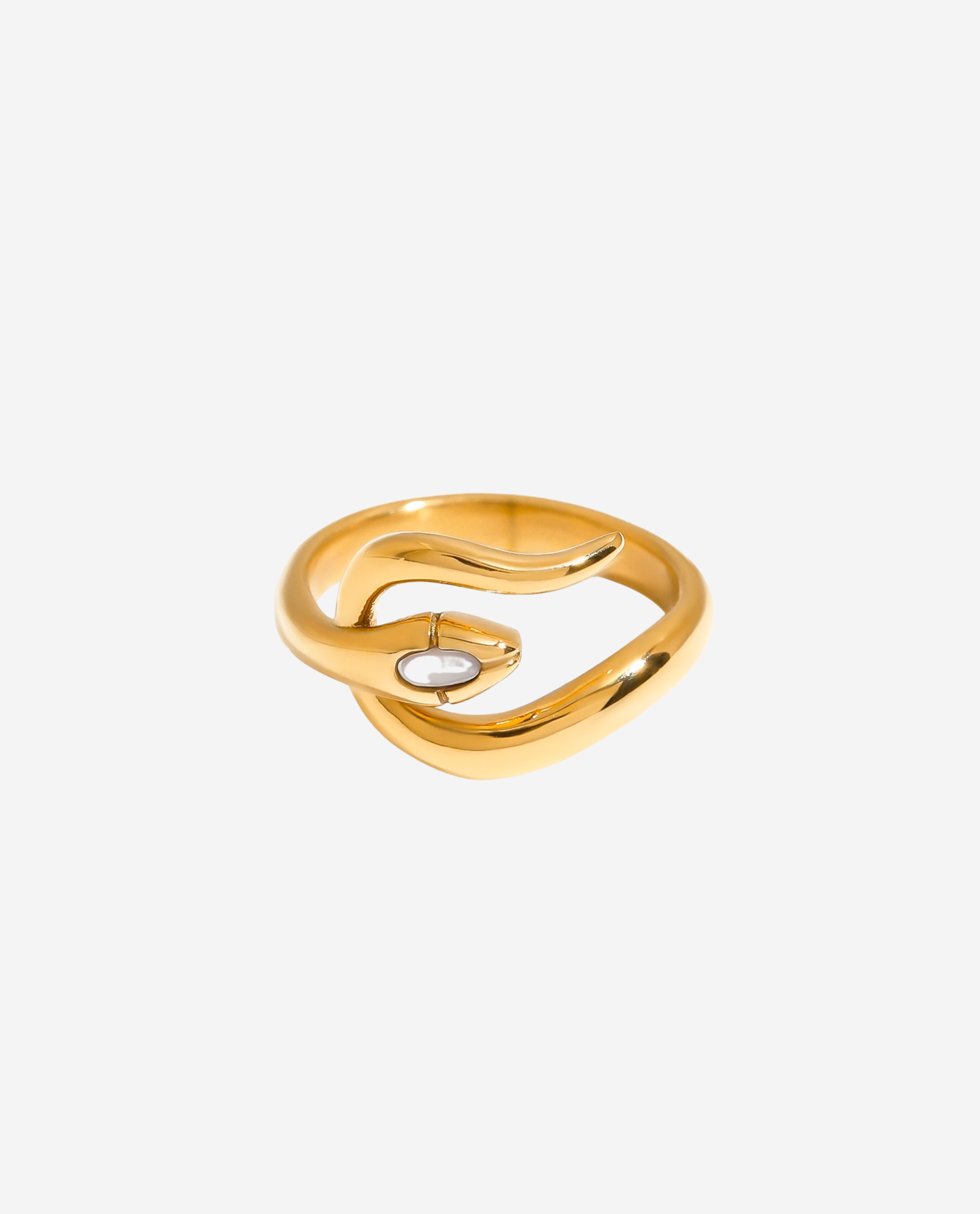 Shell Snake Ring Forgyldt - Khaai Studio Fingerringe